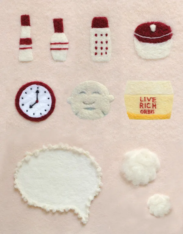 ORBIS化粧品フェルトイラスト