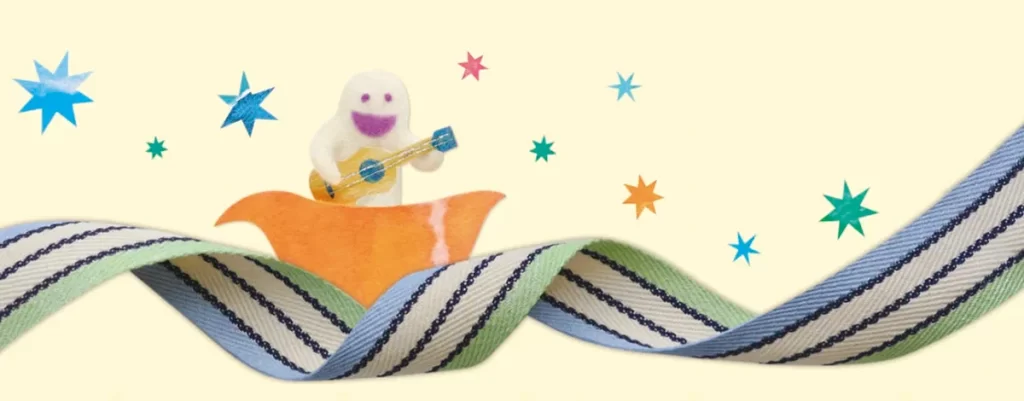 おばけの羊毛フェルトイラスト