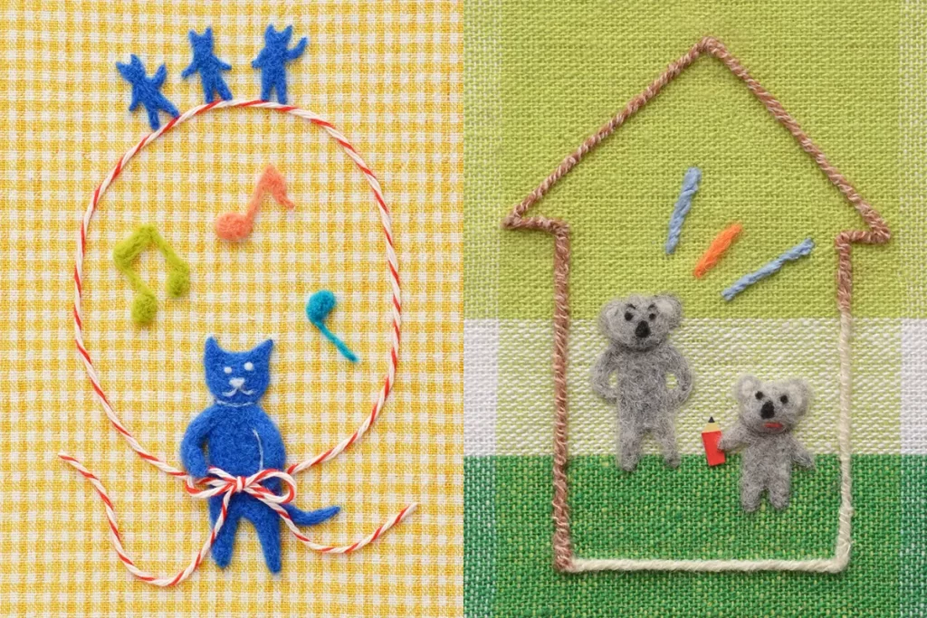 ベネッセ動物の羊毛フェルトイラスト