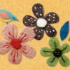 花と青い小鳥のフェルトのイラスト