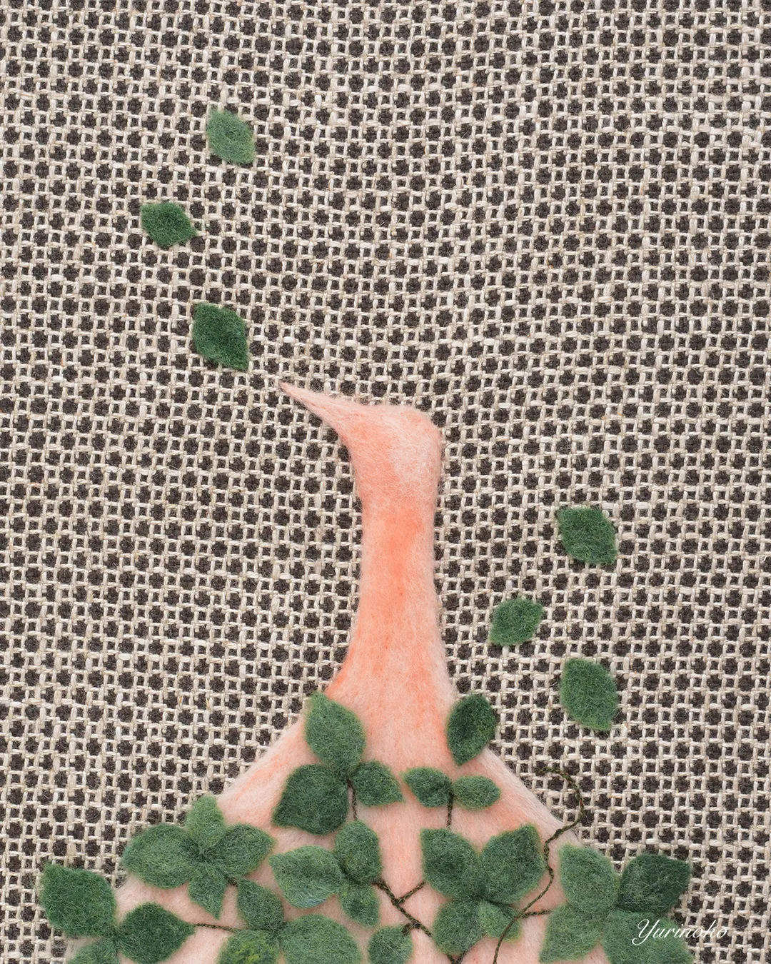 おしゃれな羊毛フェルトの鳥の作品